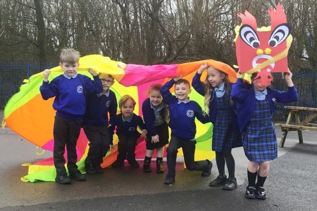 In Year One researched Chinese culture -  pupils learnt all about the Chinese settlements, especially in Manchester, looking at China Town, Chinese celebrations and made their own mini dragons and acted out the dragon dance using musical equipment.