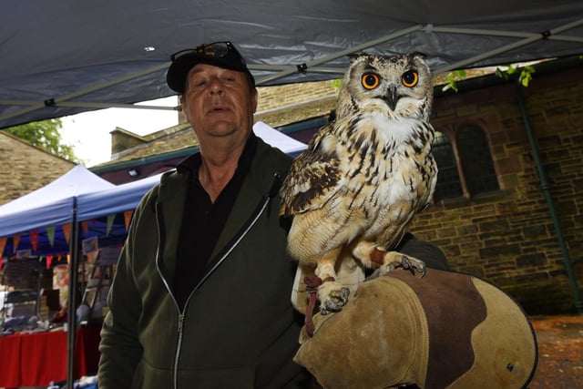 Stephen Green from S and R Birds, with rescued owl Woody