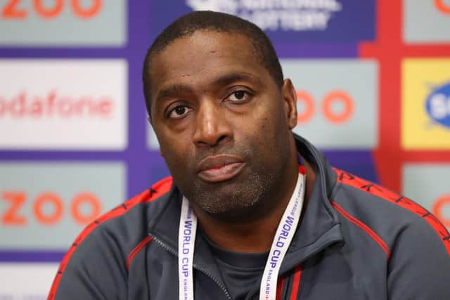 Craig Richards gave an emotional press conference after England were knocked out of the Rugby League World Cup by New Zealand (Photo by Charlotte Tattersall/Getty Images for RLWC)