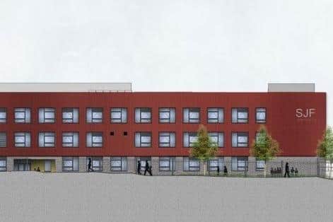 An artist's impression of the new block at St John Fisher High