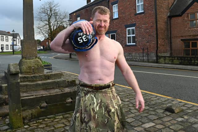 Nigel Brookwell previously walked barefoot from Wigan to Standish, carrying a 35kg sandbag