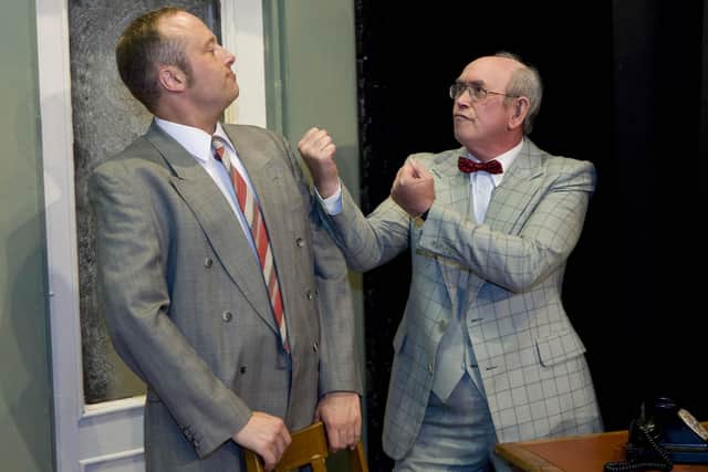 Bill Collins (Hasler) and Christopher Jackson (Pres) in The Pajama Game in 2010