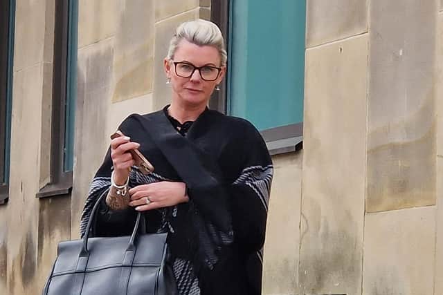 Linda Murray leaves Bolton Crown Court after being sentenced