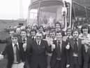 Retro 1978Wigan Athletic team set off for Birmingham to play in the FA Cup