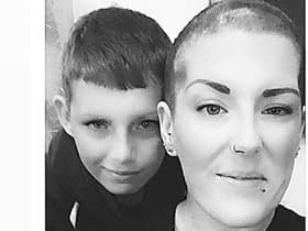 Sam Sullivan with her oldest son Declan, 11