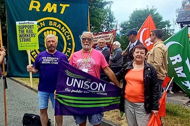 Some of the protestors at the trades union rally. Picture by Sue Vickers