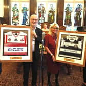 The touring party was presented with framed Leigh Centurions and Wigan Warriors shirts during the ceremony.