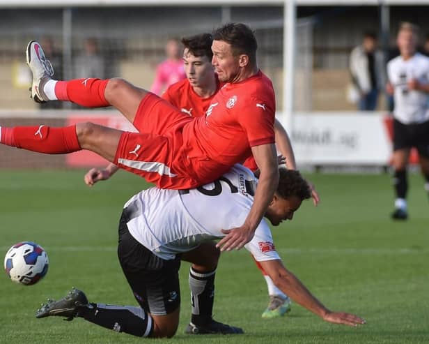 Charlie Wyke in action at Bamber Bridge