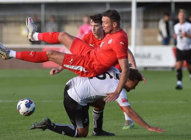 Charlie Wyke in action at Bamber Bridge