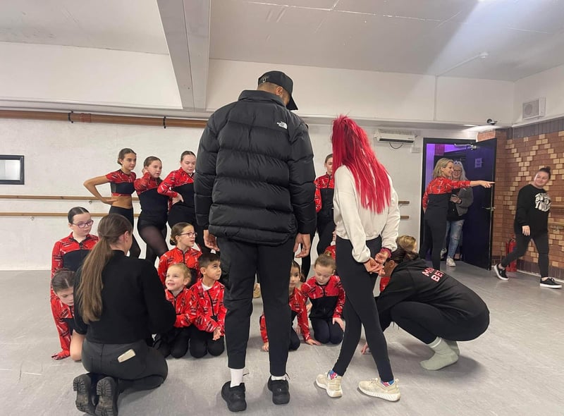 Pupils at Nicky Figgins Centre Stage Academy met Dianne Buswell and Tyler West.