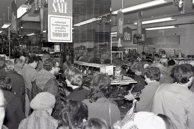 Winter sales at Debenhams in 1980