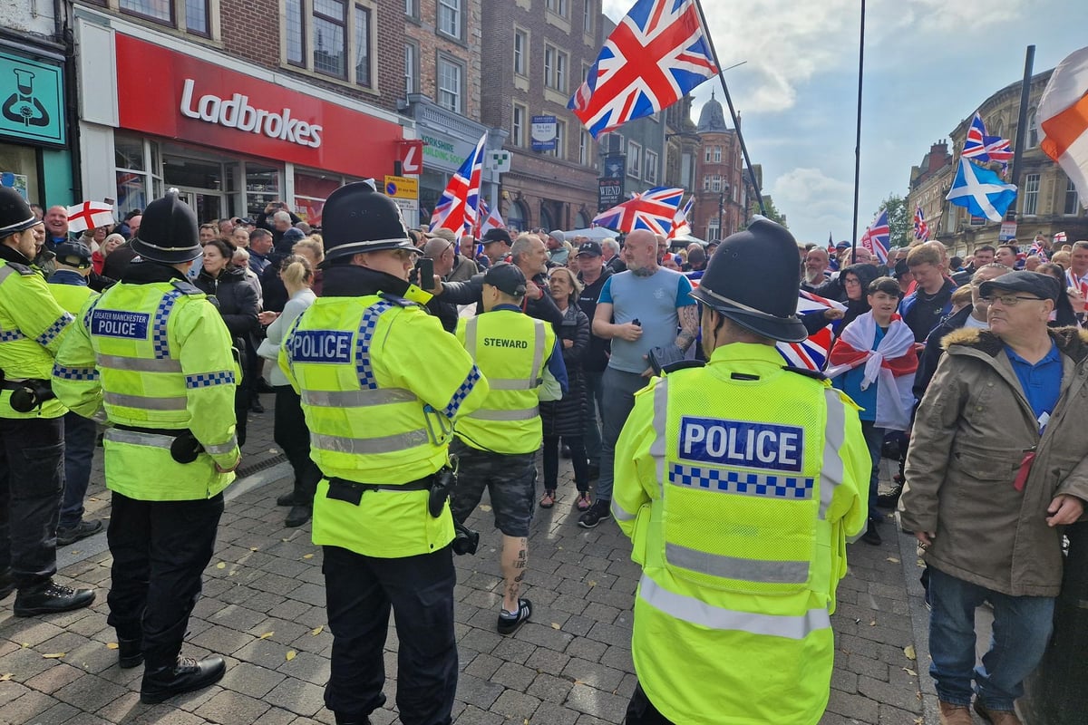 Anti-immigration Protesters and Counter-demonstrators Gather in The...