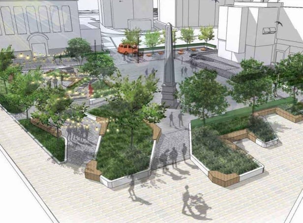 An artist's impression of the Civic Square plan for Leigh which would have become reality if the Levelling Up bid had been successful