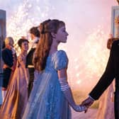 Phoebe Dynevor as Daphne Bridgerton and Regé-Jean Page as Simon Basset in a scene from Bridgerton. (Liam Daniel / Netflix)
