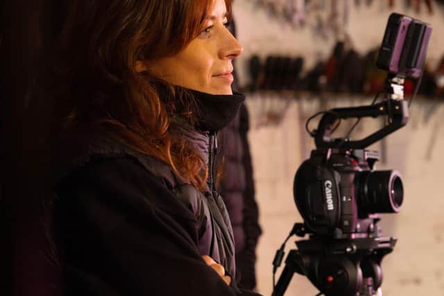 BTS photo of Natasha Hawthornthwaite and Scott Bradley
