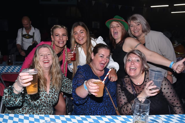 Enjoying the atmosphere at Oktoberfest at the Winter Gardens on Saturday