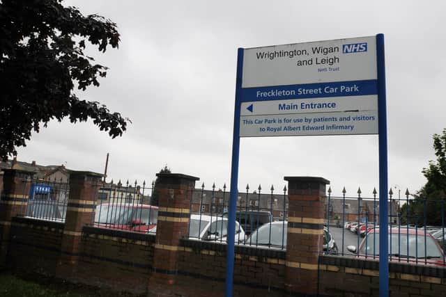 Wigan Infirmary's car park on Freckleton Street