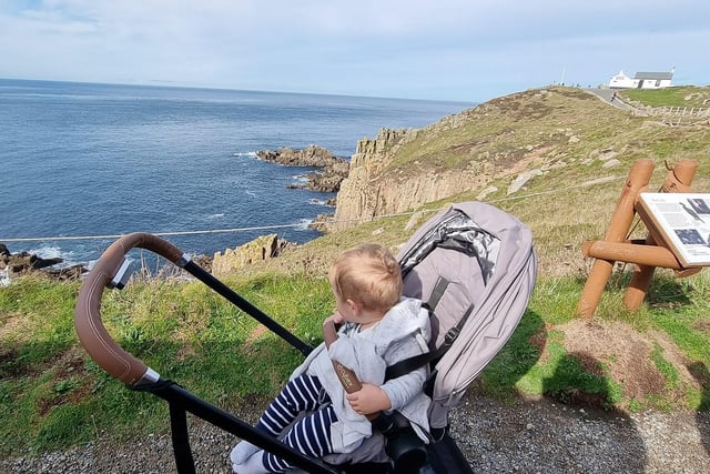 My boy taking in the view at Lands End