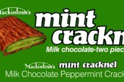 Mackintosh's Mint Cracknel.
Remember these?
It was a thin chocolate bar with a bright green mint centre.
Recommended by Sandra Taylor.