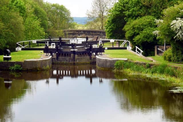 The locks on the Leeds and Liverpool canal between New Springs and Ince