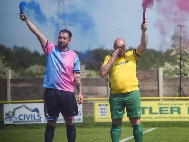 Shaun Mitchell and Mark Prince lit flares in memory of their children