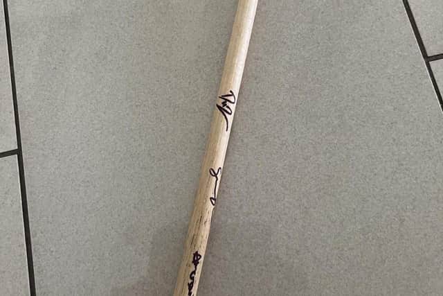 The signed Lathums drumstick