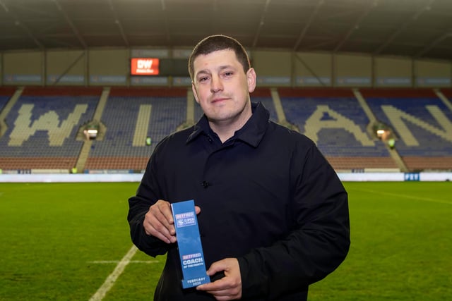 Matty Peet was handed his award for winning February's coach of the month.