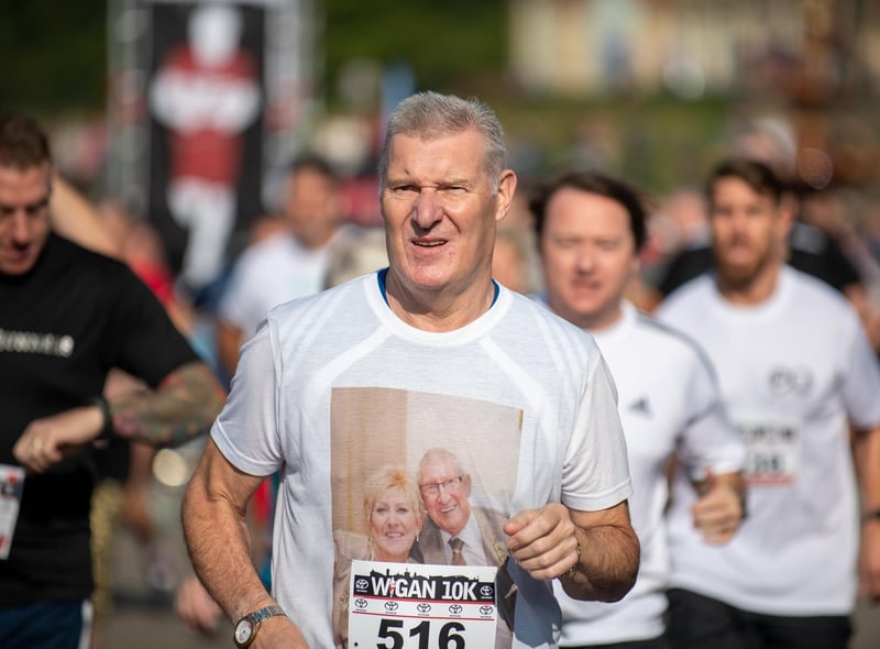 The 10th annual Wigan 10k, Wigan. Competitors Set off from the start in Mesnes Park Wigan.