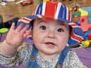 Here is nine-month-old, Isla doing a salute for the Queen's Platinum Jubilee.