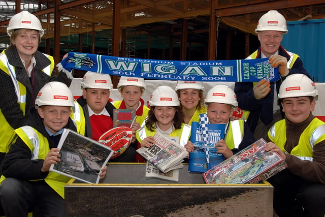 2006 -  Pupils from six different borough primary schools were at the Grand Arcade construction site to witness the burial of a time capsule. Pictured from left, Louise Pearson, Daniel Ryding, Stanley Marsh, Oliver Hibbert, Deon Berry, Ann Roughley, John Paul Keefe, Mark Richardson and John Maloney .