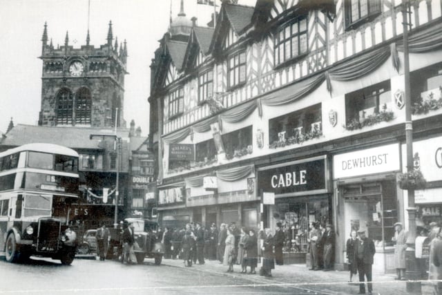 Wigan Market Place seven decades ago