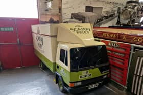 This replica of a Scampi Fries transporter is about a tenth the size of the real thing