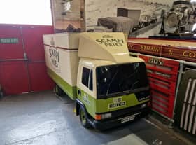 This replica of a Scampi Fries transporter is about a tenth the size of the real thing