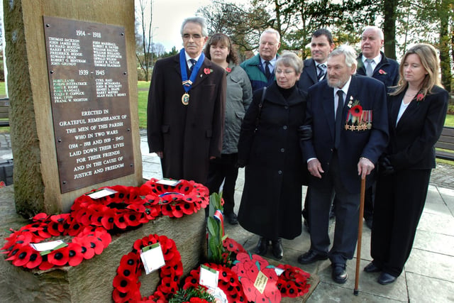 RETRO 2007 
SHEVINGTON REMEMBRANCE
Some of the people who attended the service at the war memorial for Shevington Remembrance Day. Picture Frank Orrell