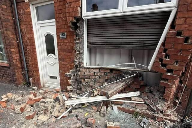 The damaged house on Enfield Street, Pemberton
