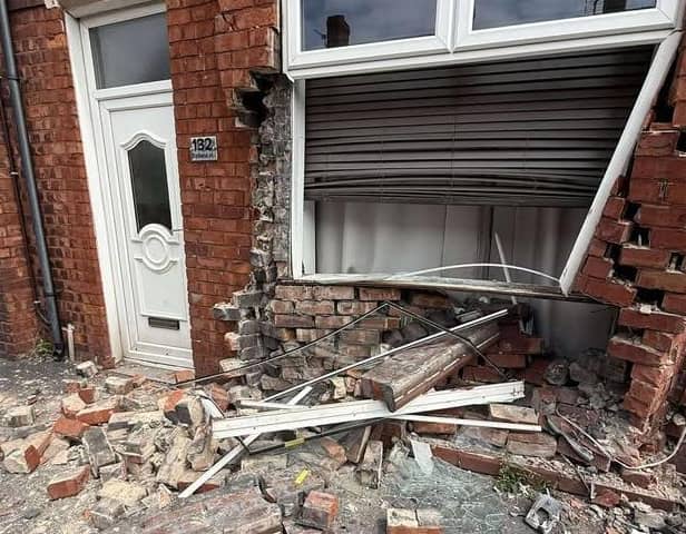 The damaged house on Enfield Street, Pemberton