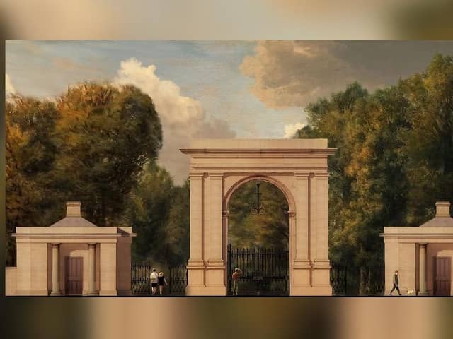 How the Plantation gates will look once restoration is finished