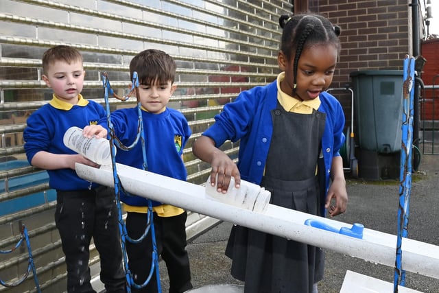 Pupils at Castle Hill St Philip's CE Primary School, Hindley.