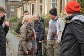 Sarah Lancashire and James Norton on the set of Happy Valley