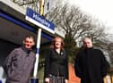 MP Yvonne Fovargue with Hindley ward councillors Jim Talbot and Paul Blay at Hindley railway station