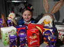 Lavana Davies, four, from Ince, is hoping to collect 100 chocolate eggs to donate to residents of a local care home and for children in the Rainbow Ward at Wigan Infirmary at Easter. She's wearing her favourite Mary Poppins costume that she also recently sported at World Book Day
