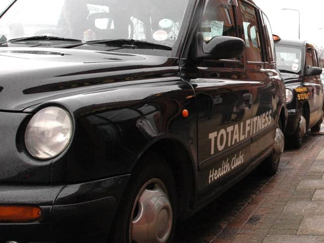 A taxi rank in Wigan town centre