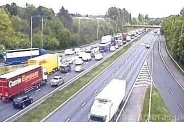 The southbound carriageway of the M6 was closed for about half an hour following the crash north of the Standish turn-off
