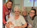 From left to right: Debbie Townsend, Margaret Hanebach holding baby Ruben, Pat Mills and Amber Townsend