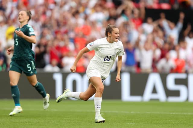 Ella Toone celebrates opening the scoring