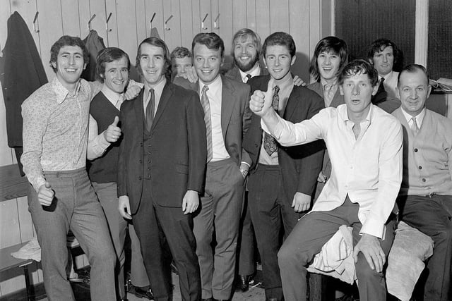 The FA Cup Round One match against Halifax - WAFC v Halifax FA Cup 1971 from left, Davies, Gillibrand, Fleming, Temple, Sutherland, Ledgard, Morris, Koo, Reeves, Oates, Colquhoun.