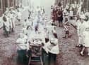 A Queen's coronation street party held in Albert Street, Ince, in 1953