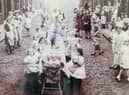 A Queen's coronation street party held in Albert Street, Ince, in 1953