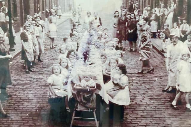 A Queen's coronation street party held in Albert Street, Ince, in 1953