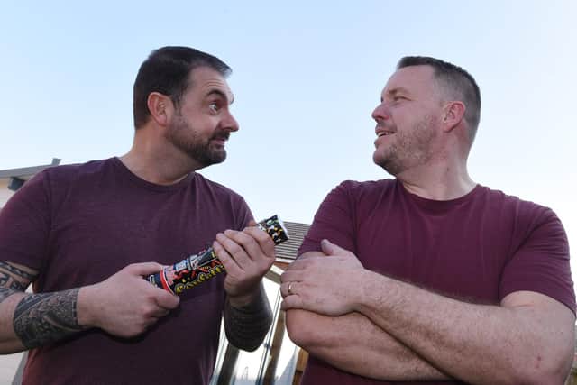 Adrian, left, and Gareth have long been playing jokes on each other